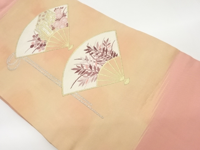 JAPANESE NAGOYA OBI / WOVEN FOLDING FAN PATTERN